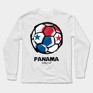 Panama Football Country Flag Long Sleeve T-Shirt